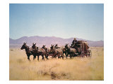 Western Stagecoach Pulled by a Six Mule Team