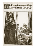 Sir Gawaine Sups with Ye Lady Ettard  Illustration from 'The Story of King Arthur and His Knights'