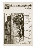 Sir Launcelot Leapeth from the Window  Illustration 'The Story of Sir Launcelot and His Companions'
