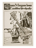 Queen Morgana Loses Excalibur His Sheath  Illustration  'The Story of King Arthur and His Knights'