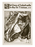 Queen of Ireland Seeks to Slay Sir Tristram  Illustration  'The Story of Champions of Round Table'