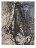 Dragon  in cave keeps watch over Alberich's ring'  illustration  'The Rhinegold and the Valkyrie'