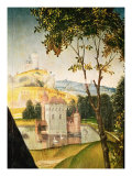 Landscape with Castle in a Moat and Two Swans  1460-66