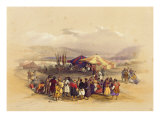 Encampment of the Pilgrims at Jericho  from Volume II of 'The Holy Land' engraved by Louis Haghe
