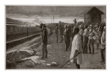Train Conveying Remains of Mr Rhodes Saluted by Blockhouse Guards on its Way to the Matopos Hills