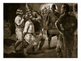 Ceolwulf  King of Northumbria  Being Forcibly Shorn  731  Illustration from 'Hutchinson's Story of 