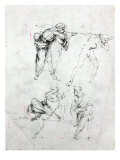 Study of a Man Blowing a Trumpet in Another's Ear  c1480-82