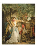 The Settling Family Attacked by Savages  engraved by George Keating