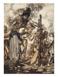 Fafner: 'Hey! Come hither  And stop me this cranny!'  illustration 'The Rhinegold and the Valkyrie'