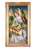 Angel and Shield with Heraldic Arms of De Chaugy and Montagu Families  Leopards of De Jaucourt