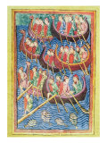 Vikings disembarking in England during the second wave of migration