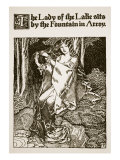 Lady of Lake Sits by Fountain in Arroy  Illustration  'The Story of King Arthur and His Knights'