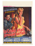 Dial M For Murder  Belgian Movie Poster  1954