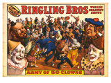 Ringling Bros - Army of 50 Clowns  1960