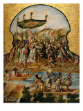 Screen with Scenes of the Spanish Conquest: Arrival of the Emperor Montezuma