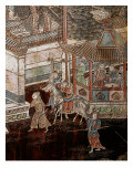 Screen Called 'Coromandel' with Scenes from the Life in the Forbidden Town of Peking: Horsemen and 