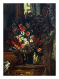 Flowers in a Blue Vase