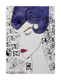 Female Head with Stamps  c1959