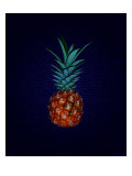 Pineapple on Royal Blue Background