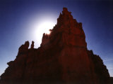 Silhouetted Deep Red Rock Spire  Bryce Canyon National Park  Utah  USA