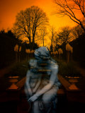 Ghostly Mother and Child in Garden