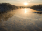 Connecticut River in Montague  Massachusetts at Sunrise on a Frosty Morning