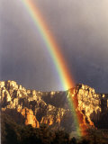 Very Dark Gray Sky  Rainbow over Red Rocks  Sedona  Arizona  USA