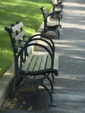Park Benches Lined Up in a Row