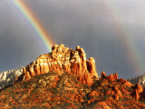 Rainbow over Snoopy Rock  Sedona  Arizona  USA