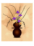 Purple Flowers with Starlilies in Fantasy Vase