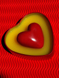 A Love Stone Heart with Red Background