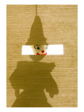 Silhouette of a Sock Puppet Peeking Through a Screen