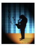 Silhouette of Saxophone Player