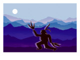 Moon Dancer Paying Homage to the Moon and Earth