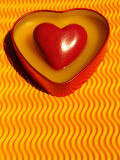 A Love Stone Heart with Yellow Background