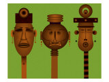 Men and Women Totem in African Masks
