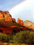Partial Rainbow over Red Rocks with Bluish Sky  Sedona  Arizona  USA