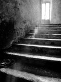 Glowing Doorway at Top of Exterior Stone Stairway