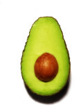 Half an Avocado on a White Background