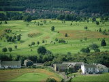 Elevated View of a Golf Course Near a Scottish Village