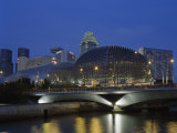 Singapore Skyline and New Esplanade Complex  a Performing Arts Center