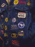 Man's Denim Jacket Covered with Railroad Related Patches