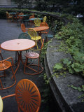 Colorful 'sunburst' Tables and Chairs Alongside Lake Mendota