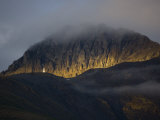 Mountain Peak with a Sunlit Layer of Cambrian Limestone