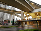 Overlapping Lanes of the Yan'An Elevated Highway in Shanghai