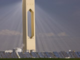 Sunlight Reflects Off of Low Clouds and Beams to a Power Tower