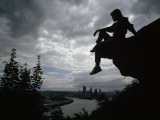 Woman Perched on an Overlook Outside Pittsburgh