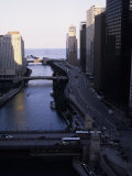 Chicago River Enters Lake Michigan with East Wacker Drive