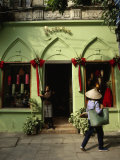 Shopkeeper and a Pedestrian in Front of the Mosaique Shop