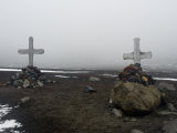 Two Makeshift Graves on Deception Island in Antarctica